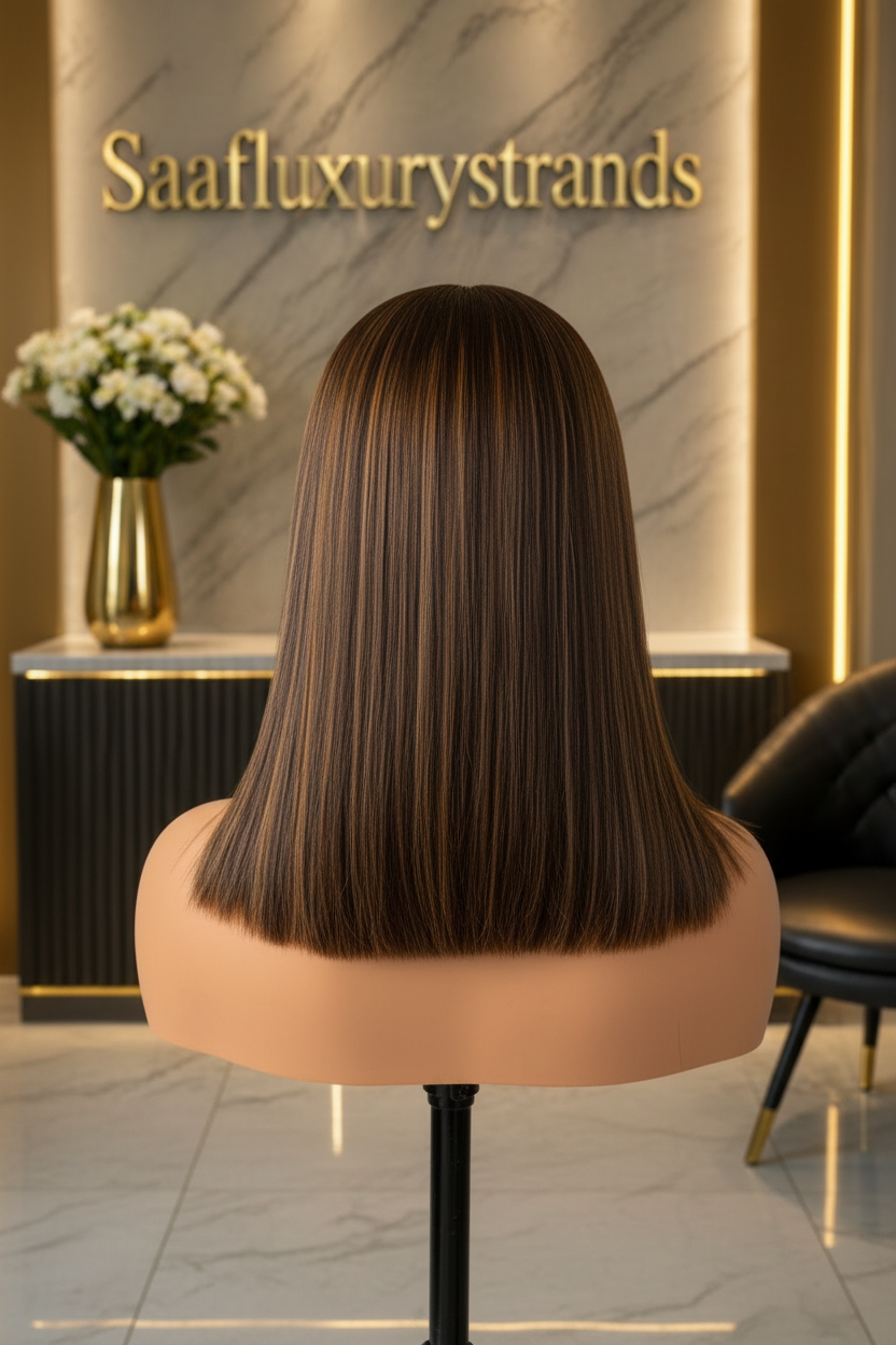 Missy Blunt Cut Wig -dark brown with warm undertone