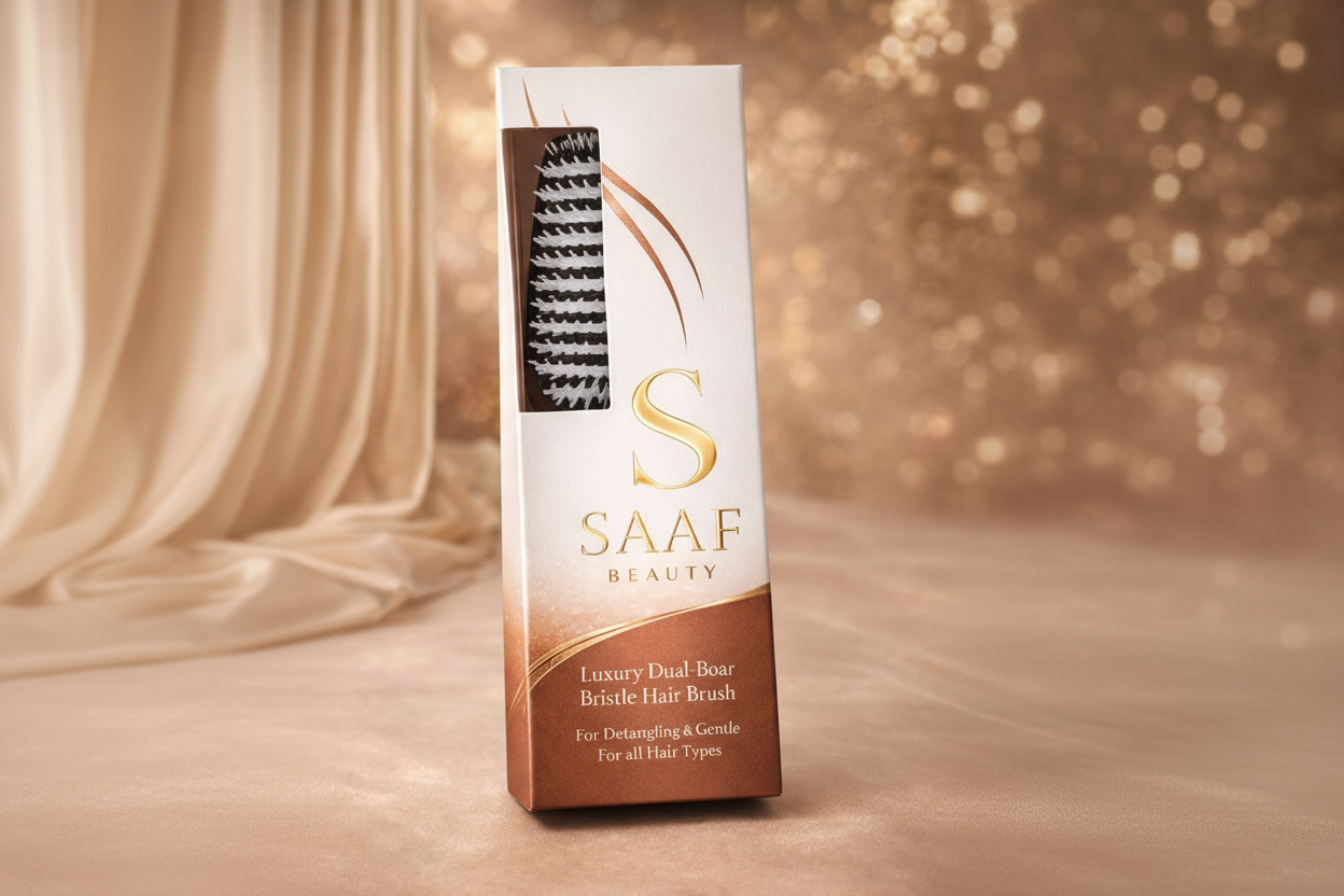 Soft Dual Boar Bristle Detangling Hair Brush - Gentle on All Hair Types