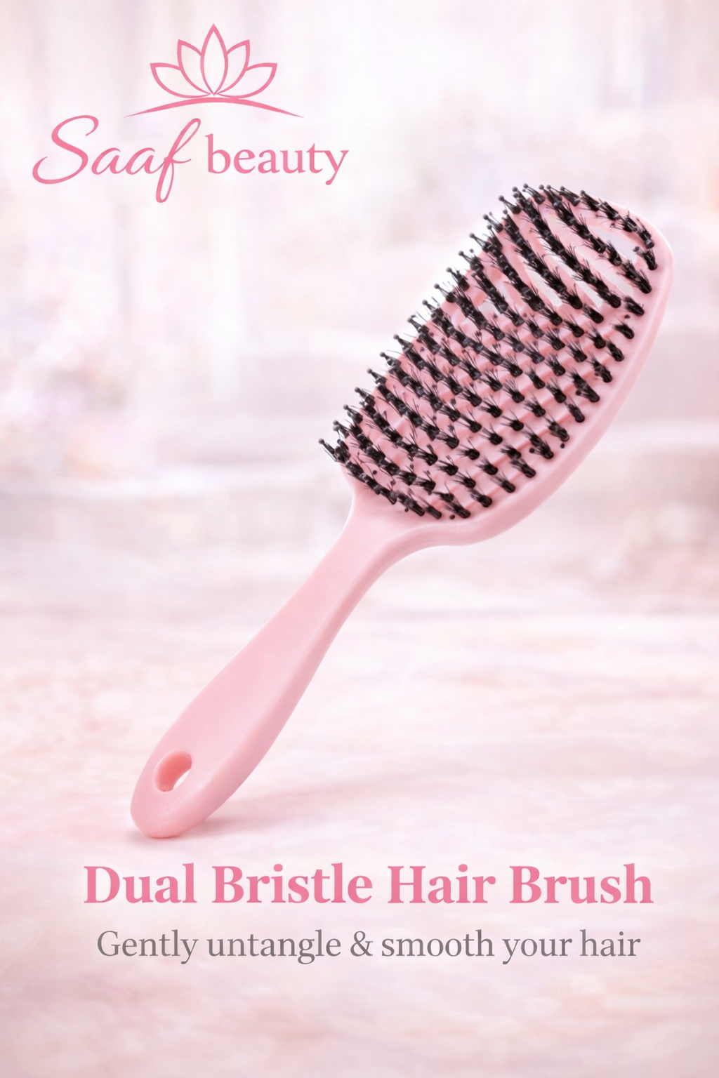 Soft Dual Boar Bristle Detangling Hair Brush - Gentle on All Hair Types